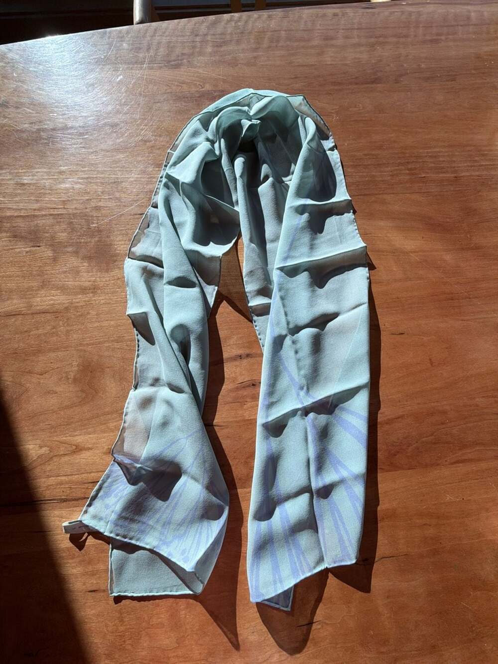 The J. Paul Getty Museum 100% Silk Scarf Light Green and‎ Blue